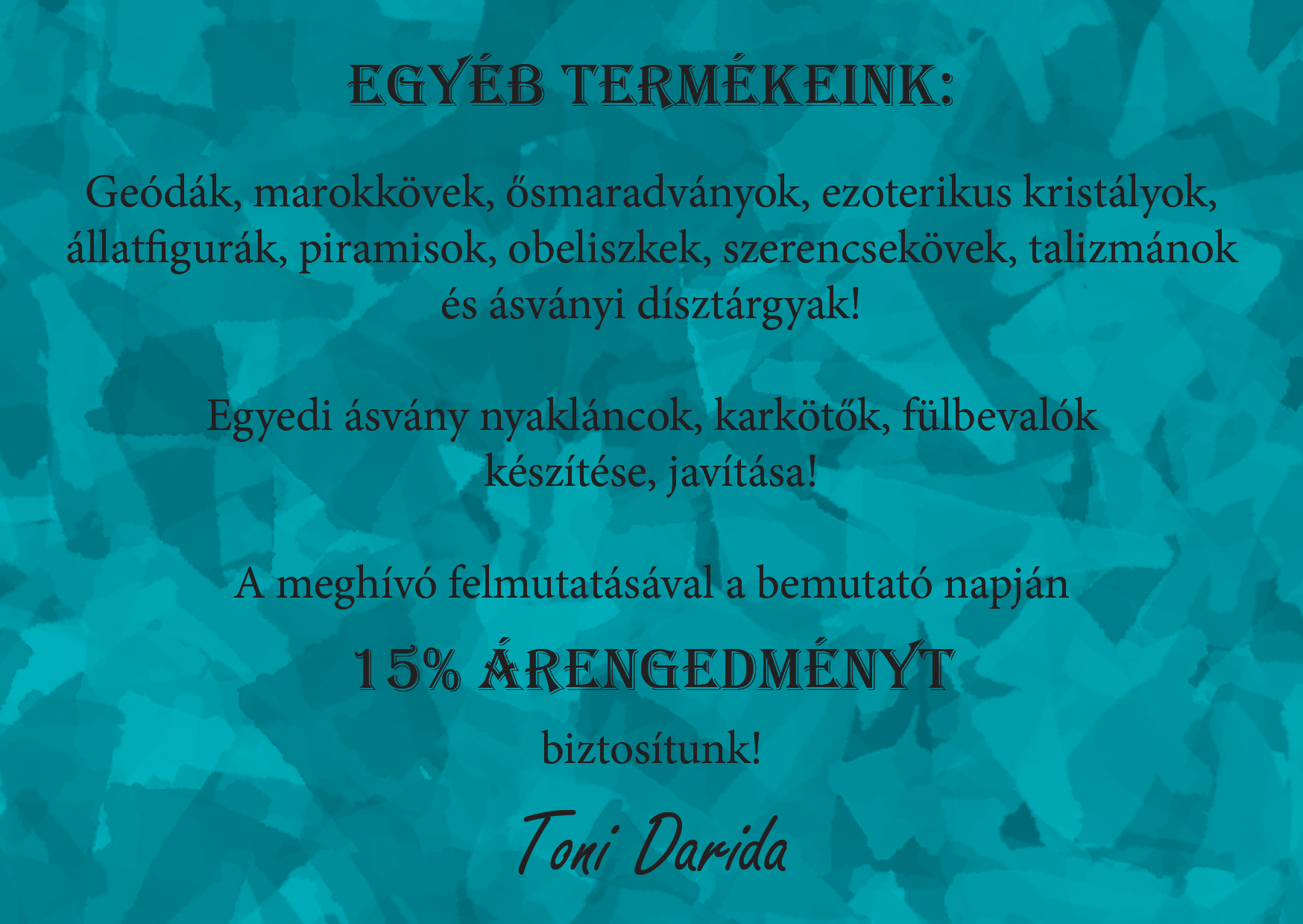 Ásványékszer bemutató a Savoyában