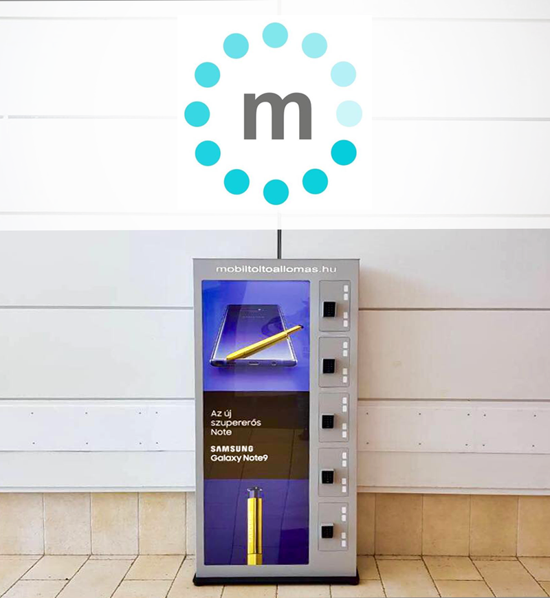 Mobiltöltőállomás a Savoya Parkban